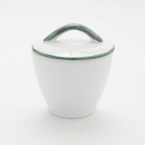 Gmundner Keramik Grüner Rand Zuckerdose 