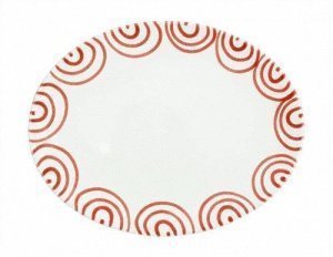 Gmundner Keramik Rotgeflammt Platte oval