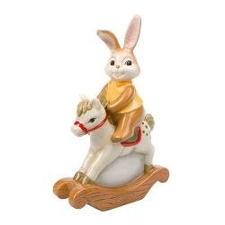 Goebel Hasenfamilie Pferdchen lauf Galop