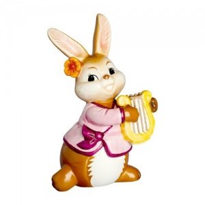 Goebel Musikkapelle Hase mit Harfe 10,5 