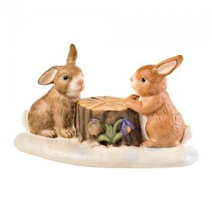 Goebel Winterwald Zwei Häschen im Walde 