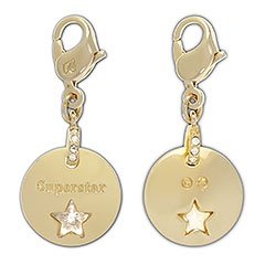 Gold Super Star Medal Charm, vergoldet