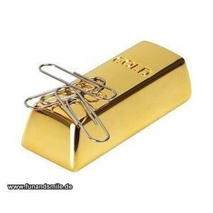 Goldbarren Briefklammerspender - magneti