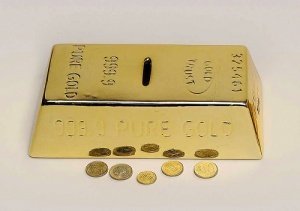 Goldbarren Spardose
