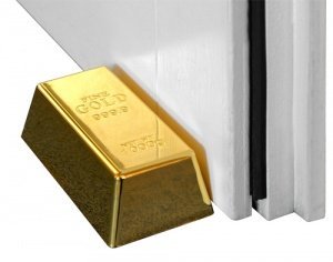 Goldbarren Türstopper
