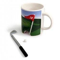 Golf Tasse mit Ball & Schläger als Stift