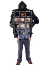 Gorilla mit Käfig Kostüm schwarz-braun