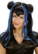 Gothic Cosplay-Perücke Dreads schwarz-bl