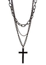Gothic Halskette Kreuz schwarz