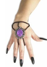 Gothic Hand-Schmuck mit Stein schwarz