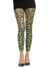 Gothic Leggings Skulls schwarz-grün