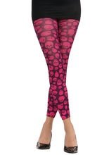 Gothic Leggings Skulls schwarz-pink