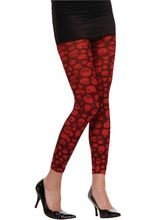 Gothic Leggings Skulls schwarz-rot