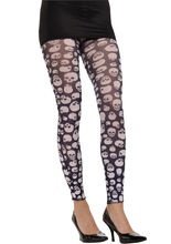 Gothic Leggings Skulls schwarz-weiss