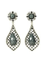 Gothic-Ohrringe Perlen grün-silber