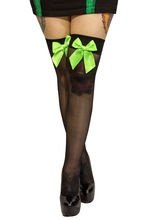 Gothic Overknees mit Schleife schwarz-gr