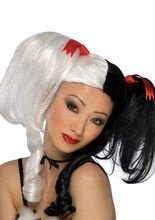 Gothic-Perücke mit Zöpfen Manga schwarz-