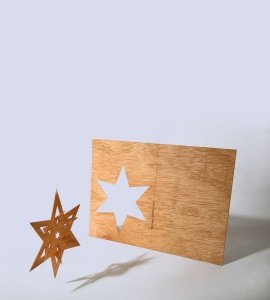 GRUSSKARTE FALTSTERN 3D