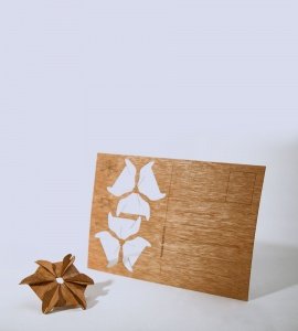 GRUSSKARTE FLÜGELSTERN 3D