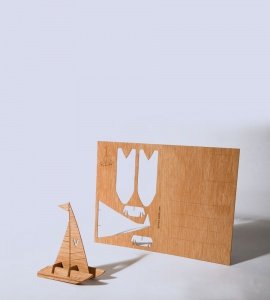 GRUSSKARTE KATAMARAN 3D