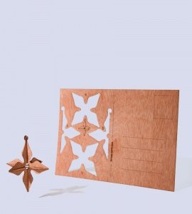 GRUSSKARTE WEIHNACHTSSTERN 10er SET 3D