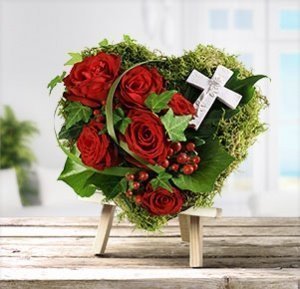 Grabgesteck in Herzform