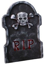 Grabstein RIP Halloween-Deko schwarz-rot