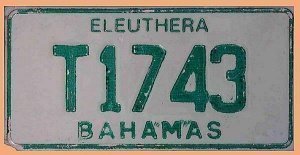 Grafiknummernschild Eleuthera Bahamas