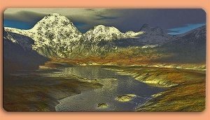 Grafikschild - Berglandschaft im Herbst 