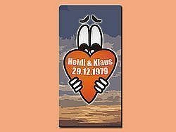 Grafikschild Herz mit Ihrem Namen und Da