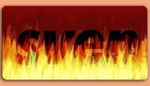 Grafikschild - Name in Flammen - mit ind