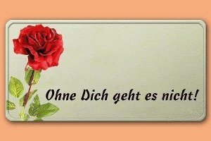 Grafikschild - Rose: Ohne Dich geht es n