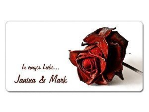 Grafikschild - Rose - mit Wunschtext