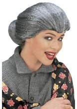 Graue Frauenperücke