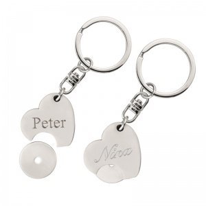 Gravur-Herz mit Einkaufs-Chip