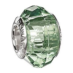 Green Faceted Bead, L
