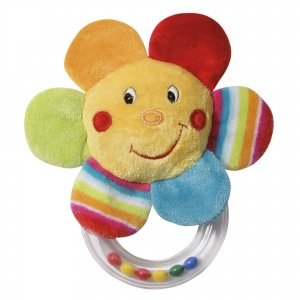 Greifling "Blume" mit Rasselring