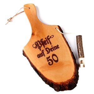 Griffrinde aus Holz mit Pfeife: Pfeif au