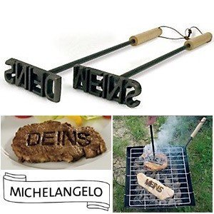 Grill Brand-Eisen ´Meins´ aus Gusseisen