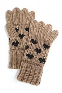 Grobstrick-Handschuhe mit Herzchen