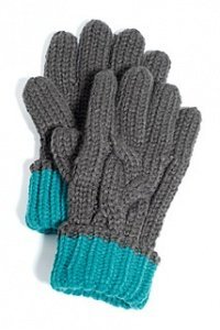 Grobstrick Handschuhe mit Zopfmuster