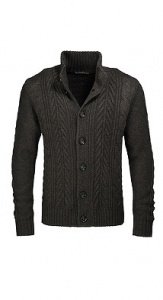 Grobstrickjacke aus Woll-Mix mit Alpaka