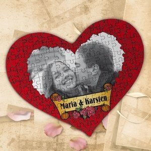 Gro??es Herz-Puzzle mit Foto für Verlieb