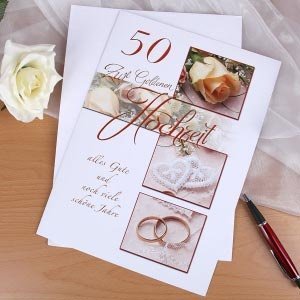 Große Glückwunschkarte zur Goldenen Hoch