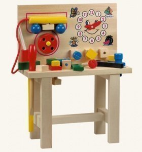 Große Werkbank aus Holz von Bino Holzspi