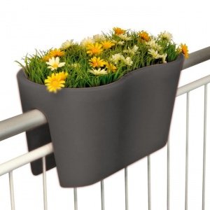 Großer Geländertopf, anthrazit