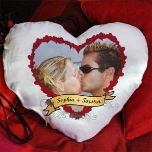 Großes Herzkissen mit Foto für Verliebte