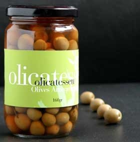 Grüne Arbequina Oliven, 280g (Abtropfgew