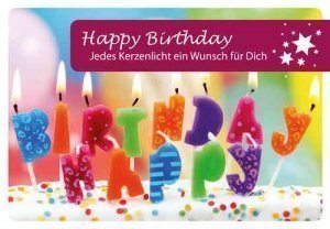 Grußkarte -Happy Birthday, Jedes Kerzenl