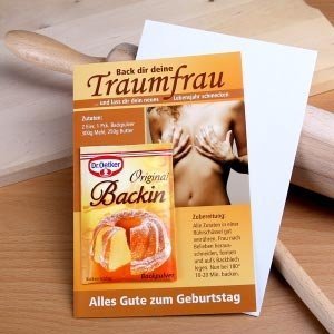 Grußkarte -Traumfrau- mit Backpulver